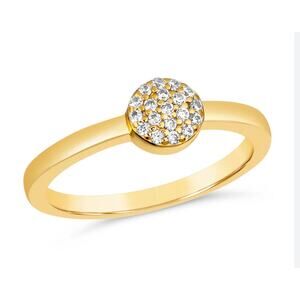 Anna Zuckerman Ollie Cupcake  Ring Gold plated White Crystalline Sz 6